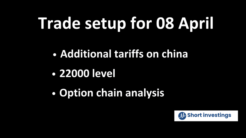 Trade setup for 08 April; Additional 50% tariffs on china, 22000 level, MPC meeting and more