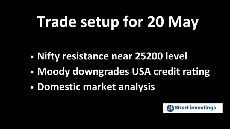 Trade setup for 20 May; Nifty see 24600-25200 level, Moody downgraded USA and FII net seller