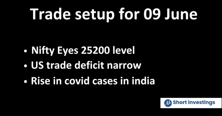 Trade setup for 09 June; Nifty eyes on 25200 level, US trade deficit narrow and Rise in covid cases