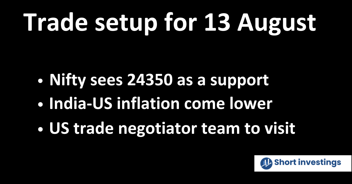 Trade Setup for 13 August Nifty Likely to Find Strong Support as Inflation Comes in Lower Than Expected