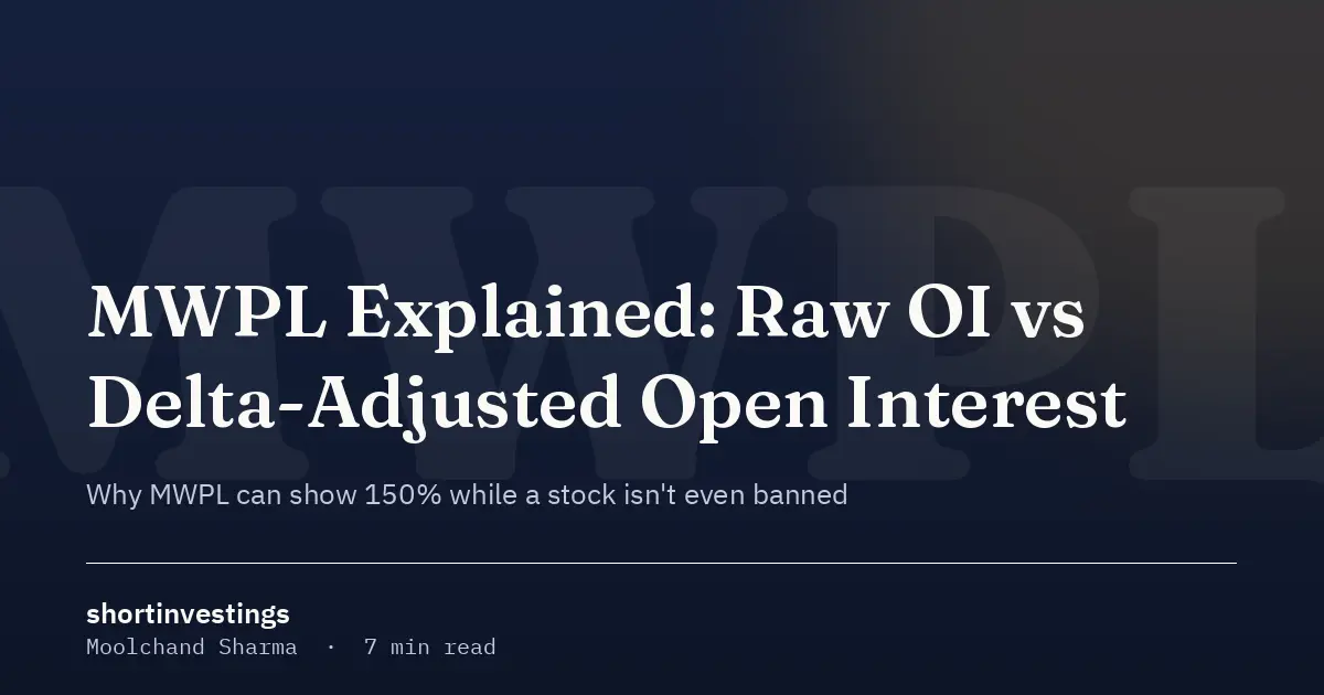 MWPL Explained — Understand the difference between Raw OI and Future Equivalent (delta-adjusted) OI in MWPL calculations